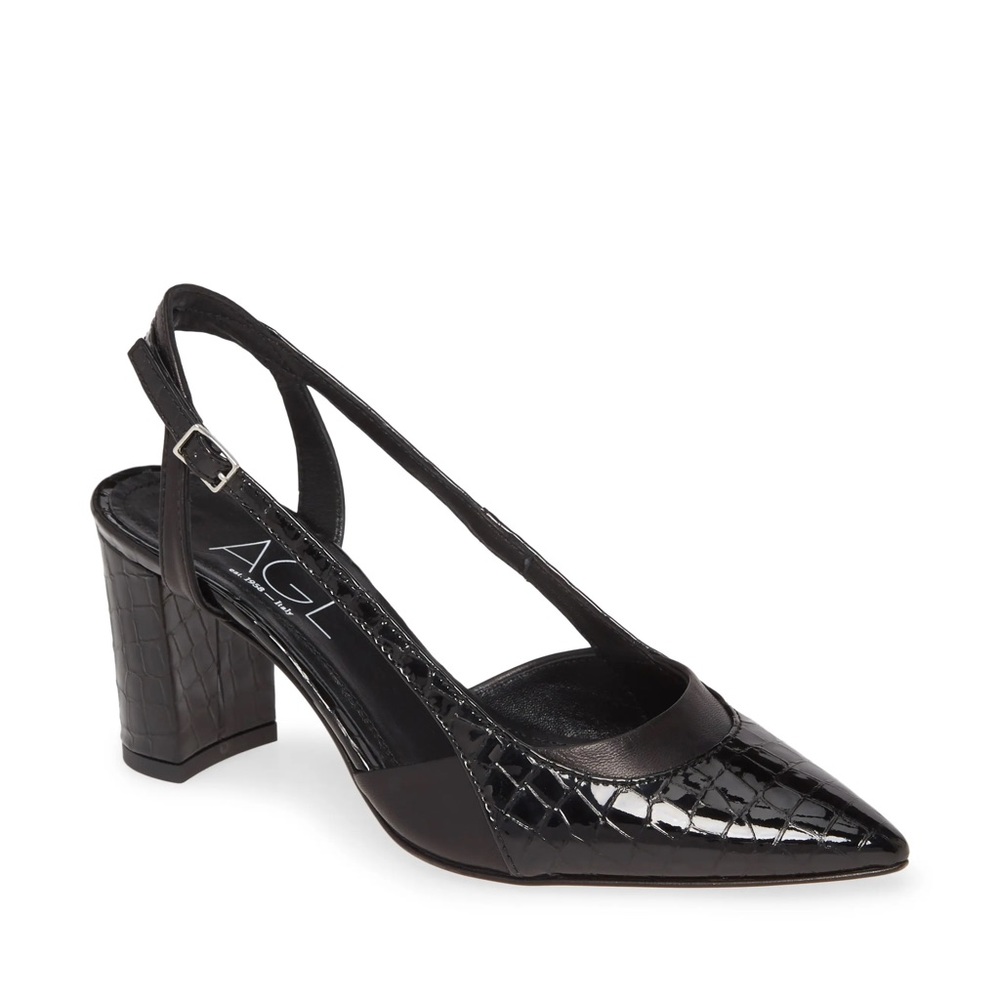 AGL Black Slingback Heels